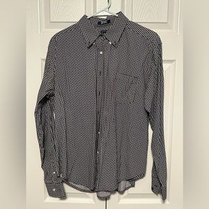 -Western‎ Cruel Girl Button Down Shirt-Navy Print Large